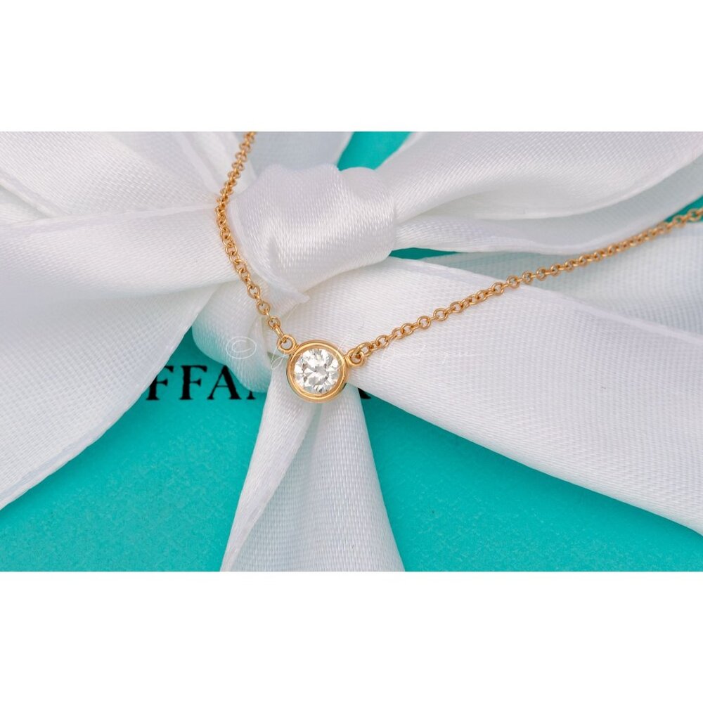 Tiffany & Co. Elsa Peretti “Diamonds By The Yard” Necklace 18k Yellow Gold 0.30 - Picture 9 of 10